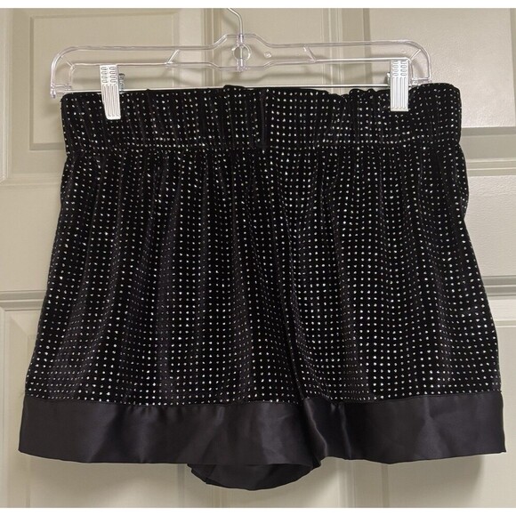 VICTORIA'S SECRET Glitter Velvet Sleep Shorts Black Medium High Elastic Waist - Picture 4 of 9